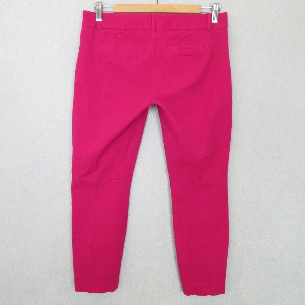 J. Crew Minnie Stretch Ankle Pants Womens 6 Pink Mid‎ Rise Casual Flat Front Zip